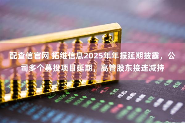配查信官网 拓维信息2025年年报延期披露，公司多个募投项目延期，高管股东接连减持